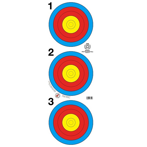 BLACK FLASH Archery Scheibenauflage FITA 3x20 – 50 Stück