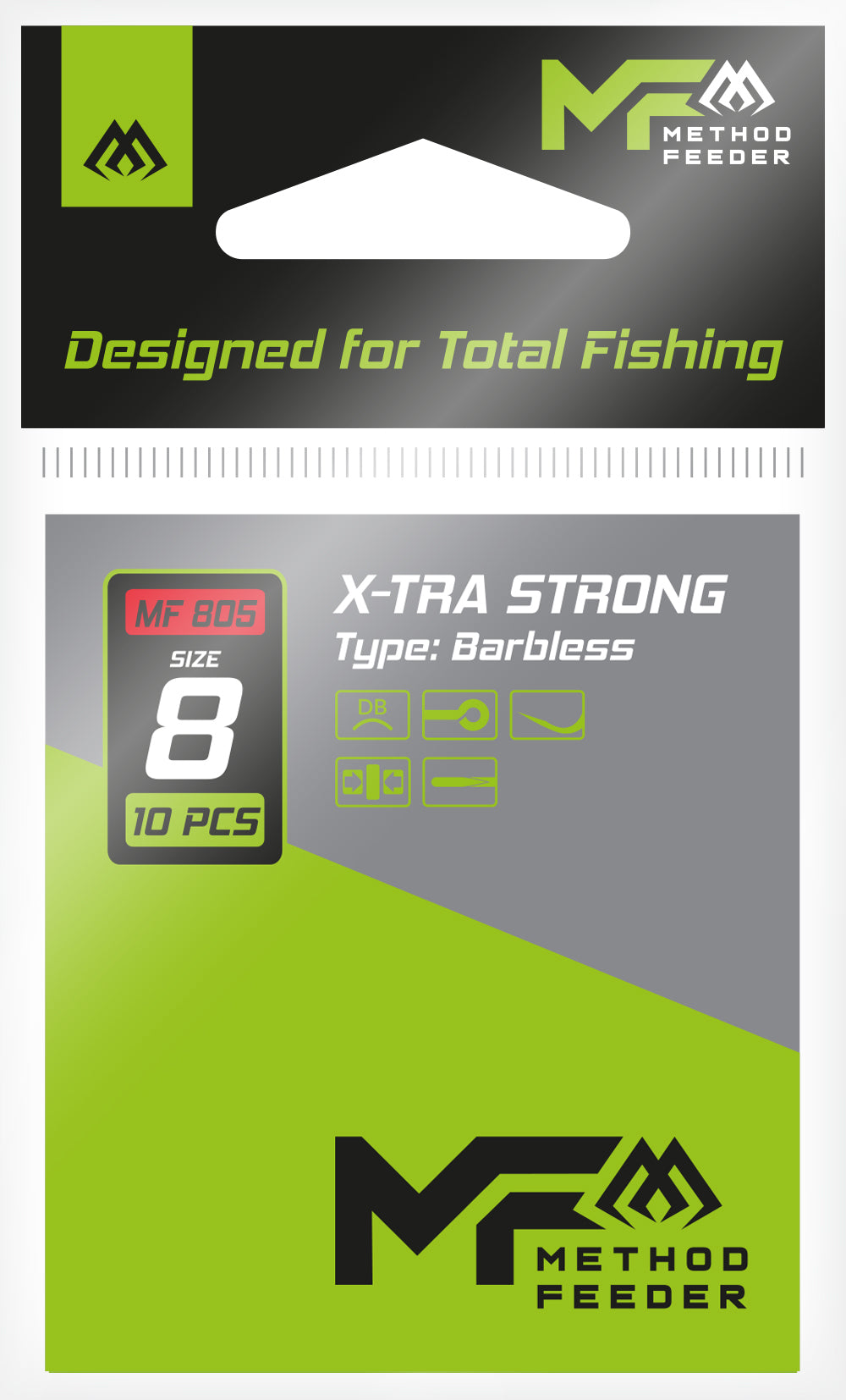 Mikado Hook - X-Tra Strong No 8 - Barbless - 10 pcs.