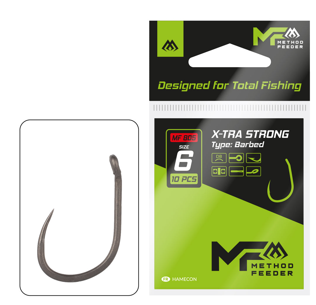 Mikado Haken - X-Tra Strong Nr. 10 - Mit Widerhaken - 10 Stk.