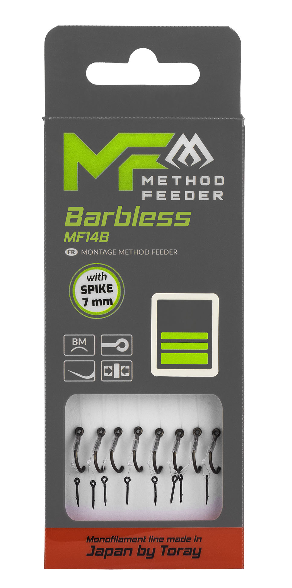 Mikado Mf Rig - MF14 With Spike - Barbless Hooks No 12 / Monoline 0.20mm/10cm - 8 Stk.