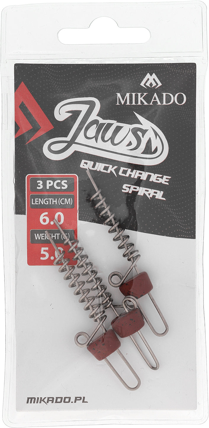 Mikado Schraube - Für Köder - Jaws Quick Change Spiral - 5gr - 6cm - 3 Stk.
