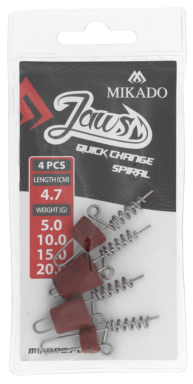 Mikado Schraube - Für Köder - Jaws Quick Change Spiral - Mix - 4.7cm - 4 Stk.