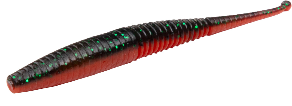Mikado Köder - M-Craft Wiggly Worm 75mm / Red Black - 8 Stk.