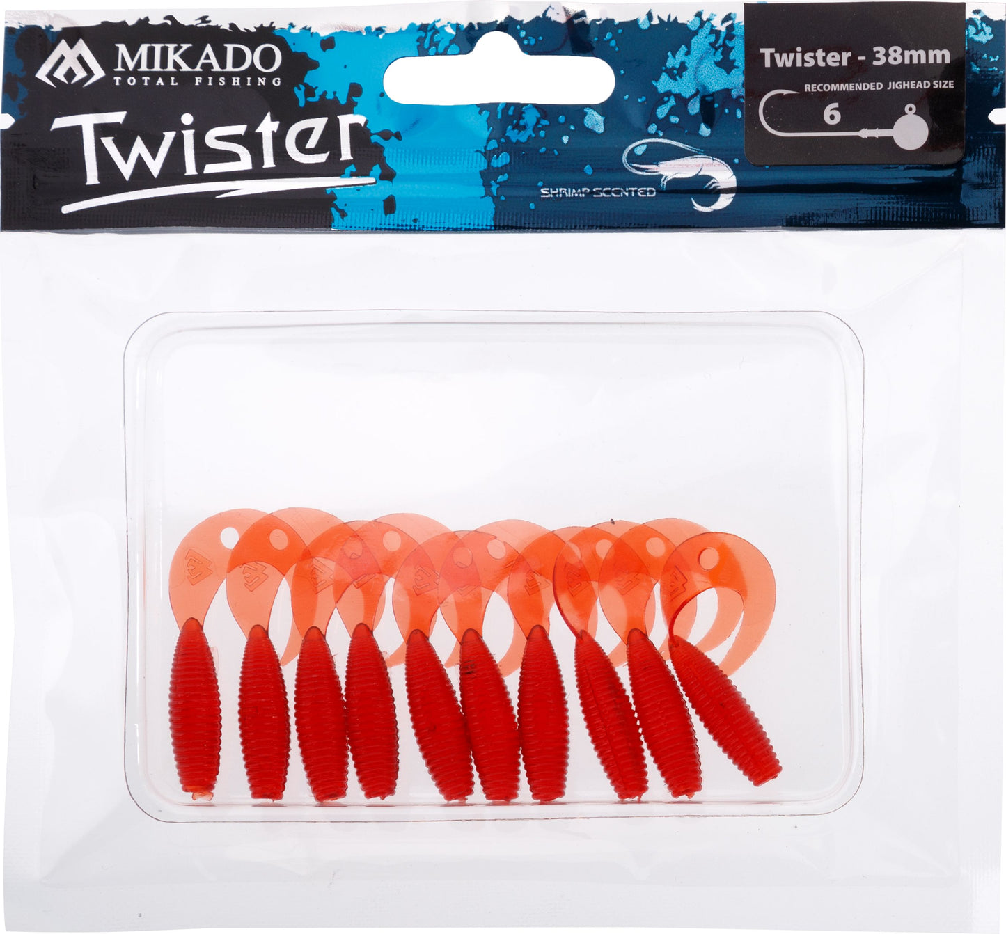 Mikado Köder - Twister 38mm/ Red - 10 Stk.