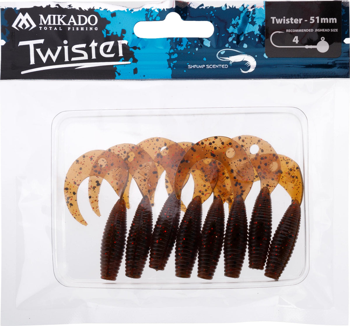 Mikado Köder - Twister 51mm/ Brown Pumpkin - 8 Stk.