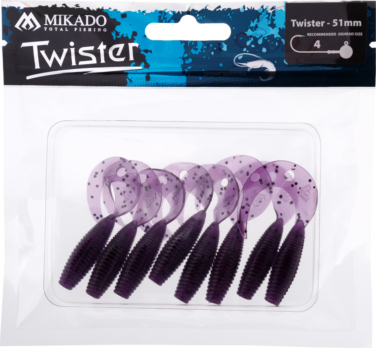Mikado Köder - Twister 51mm/ Grape - 8 Stk.