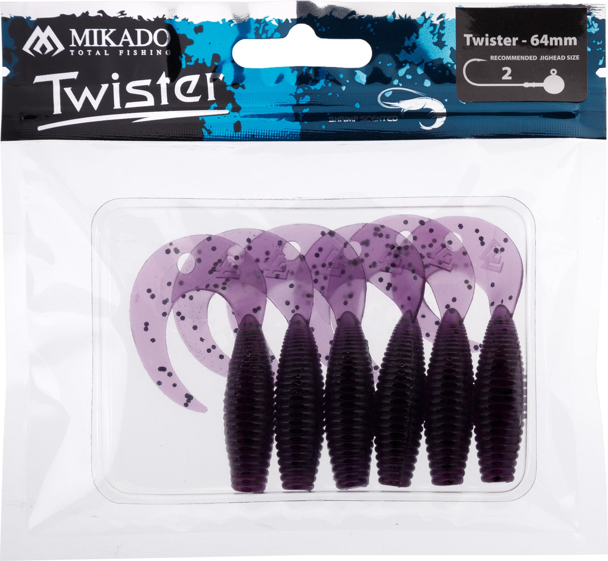 Mikado Köder - Twister 64mm/ Grape - 6 Stk.