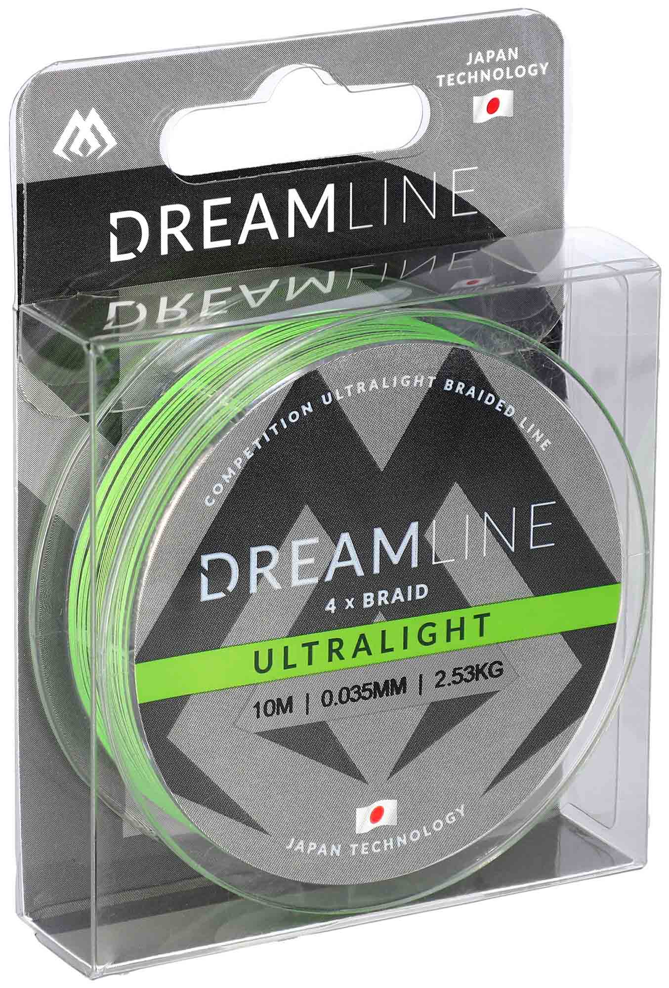 Mikado Geflochtene Schnüre - Dreamline Ultralight - 0.058mm/4.43kg/10m - Fluo Grün - 1 Spule