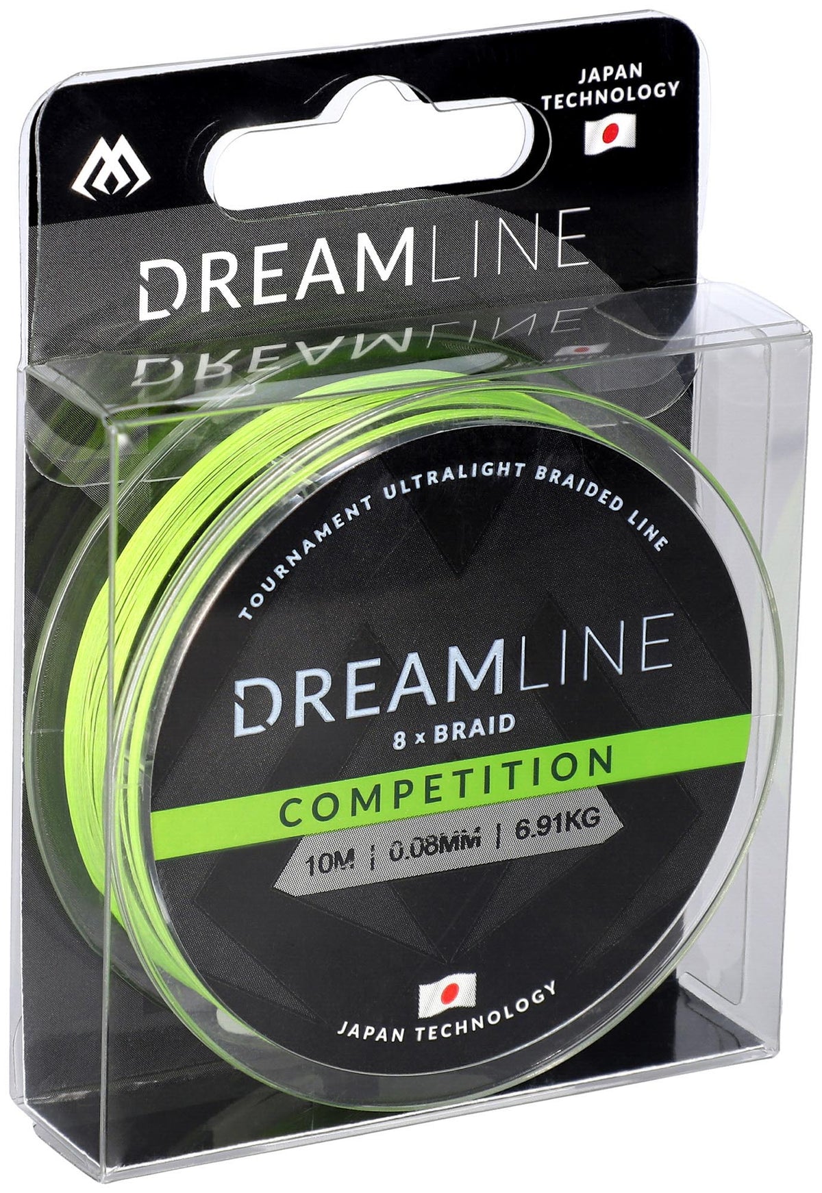 Mikado Geflochtene Schnüre - Dreamline Competition - 0.20mm/20.83kg/10m - Fluo Grün - 1 Spule