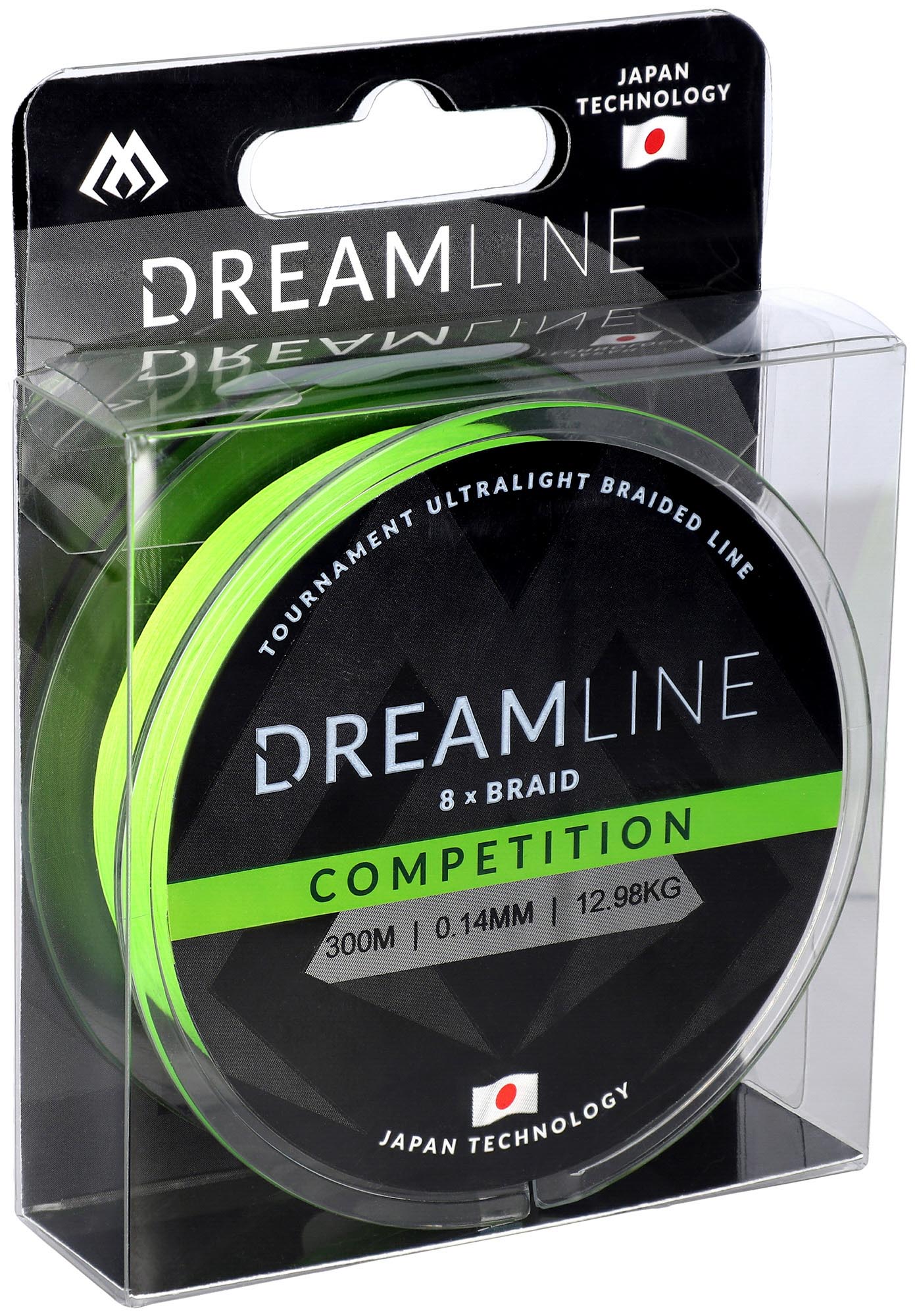 Mikado Geflochtene Schnüre - Dreamline Competition - 0.18mm/18.32kg/300m - Fluo Grün - 1 Spule