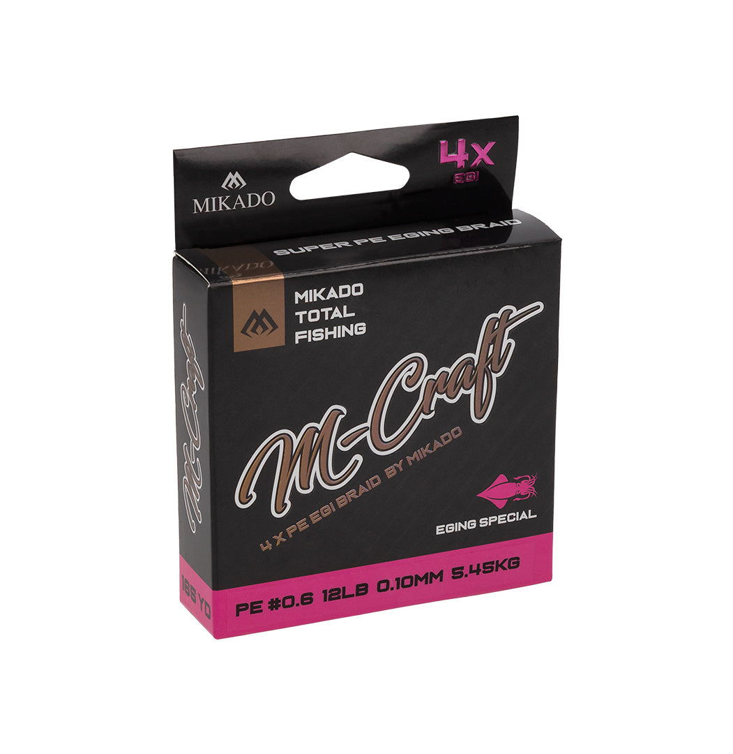 Mikado Geflochtene Schnur - M-Craft Egi Braid - 0.10mm/ PE#0.6 / 5.45kg /150m - Fluo 1 Spule