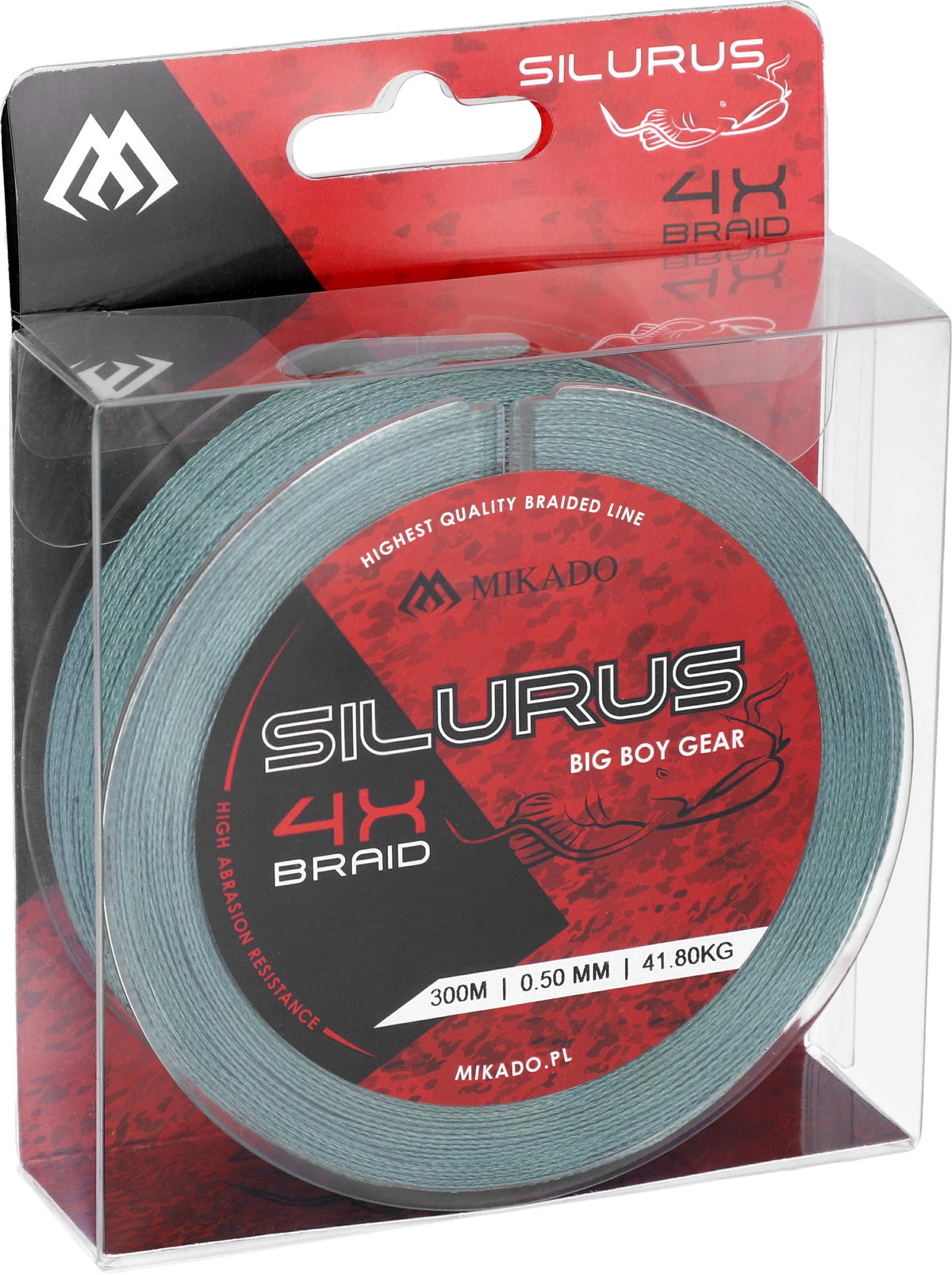 Mikado Geflochtene Schnüre - Silurus 4 X Braid - 0.35mm/33.40kg/300m - Grün - 1 Spule