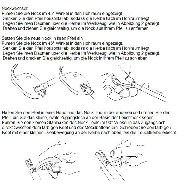 BLACK FLASH Archery Nockaufsatz NOCK Tool Nockturnal – 3 Stück