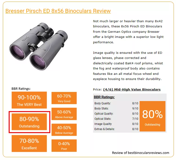 BRESSER Pirsch ED 8x56 Fernglas Phase Coating