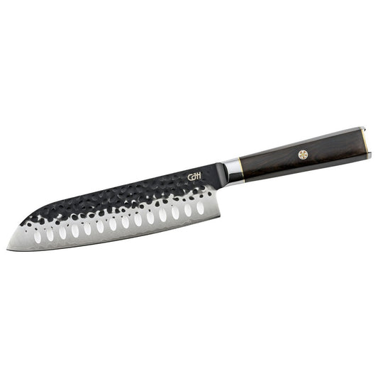 CJH Santoku-Messer, 67-Lagen Damast, Ebenholz