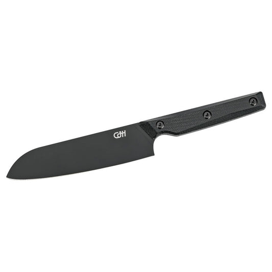 CJH Santoku-Messer klein, VG10 Stahl, Micarta, schwarz