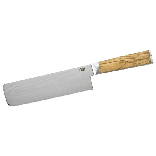 CJH Hackmesser, 67-Lagen Damast, Olivenholz