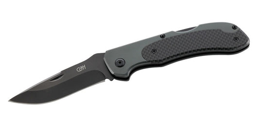 CJH Taschenmesser mit Clip, Aluminium/Carbon