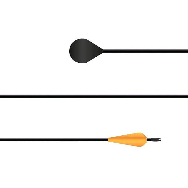 BLACK FLASH Archery Komplettpfeil Fiberglas LARP-Komplettpfeil (Box a 32)
