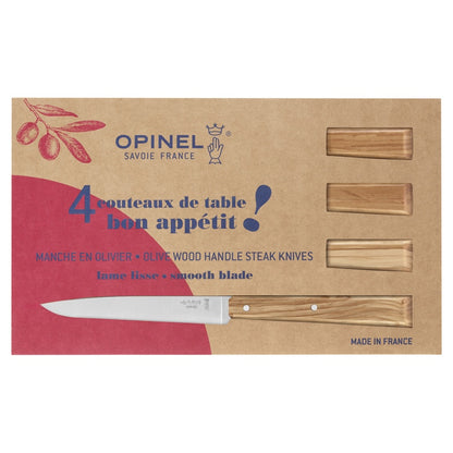 Opinel No 125 BON APPETIT Tafelmesser-Set, 4 Stück
