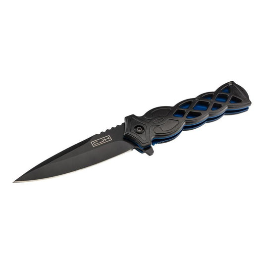 CJH Einhandmesser, schwarz/blau