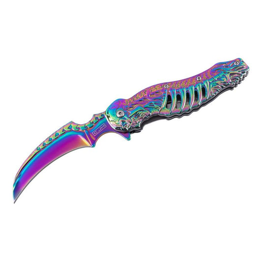 CJH Einhandmesser, Skelett/Rainbow