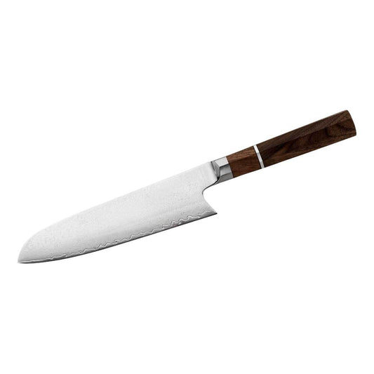 CJH Kochmesser Santoku Damast, Walnussholz