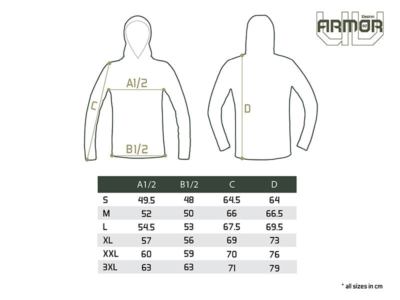 Delphin UV ARMOR 50+ Kapuzen-T-Shirt