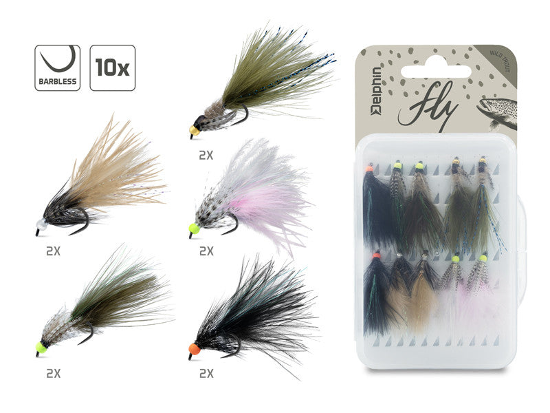Set künstlicher Fliegen Delphin FLY / 10 Stück