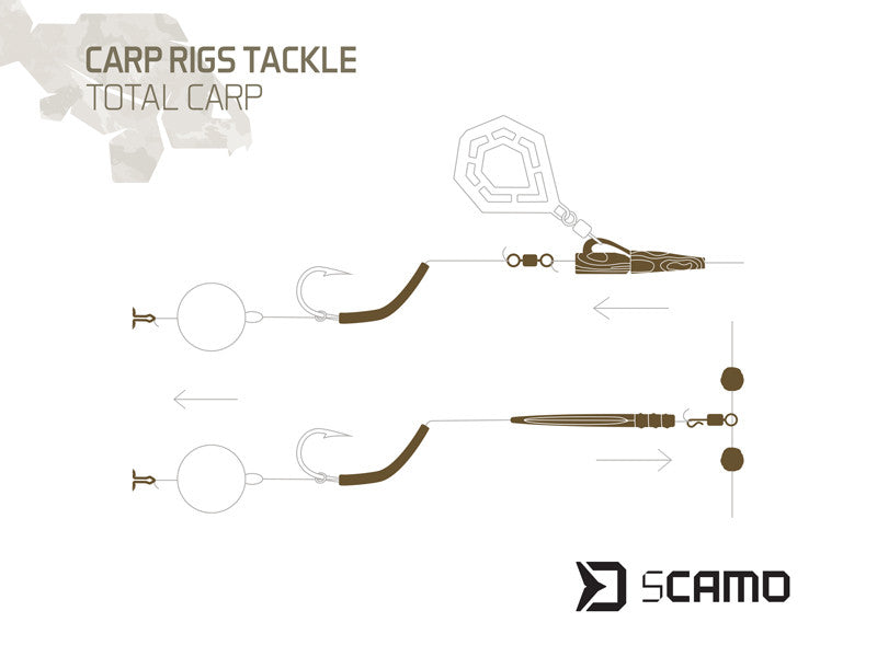 Set Karpfenmontagen Delphin sCAMO Total CARP 10 Sets