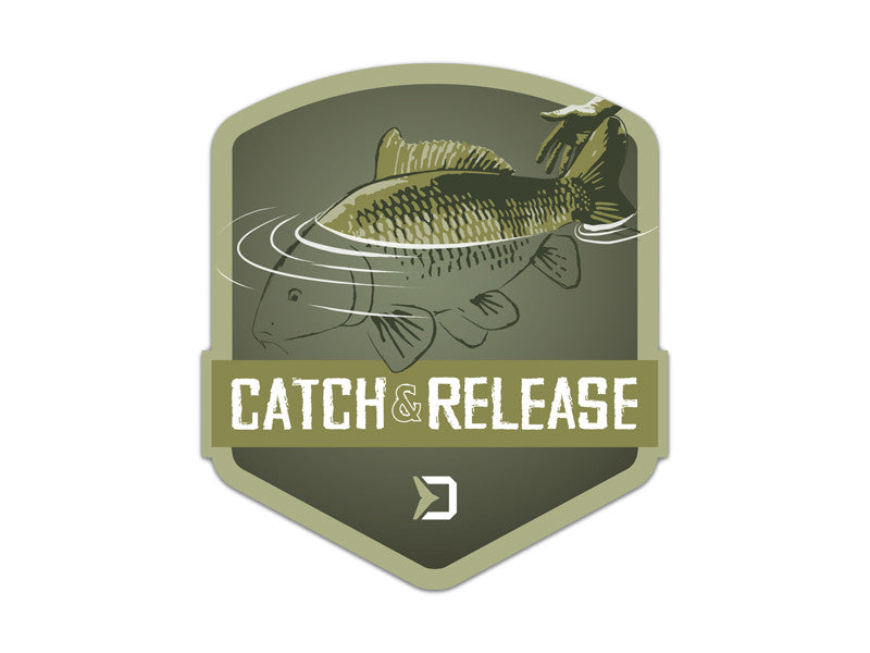 Aufkleber Delphin CATCH and RELEASE