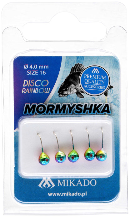 Mikado Köder - Runde Mormyshka Disco 3.5 - Regenbogen - 5 Stk.