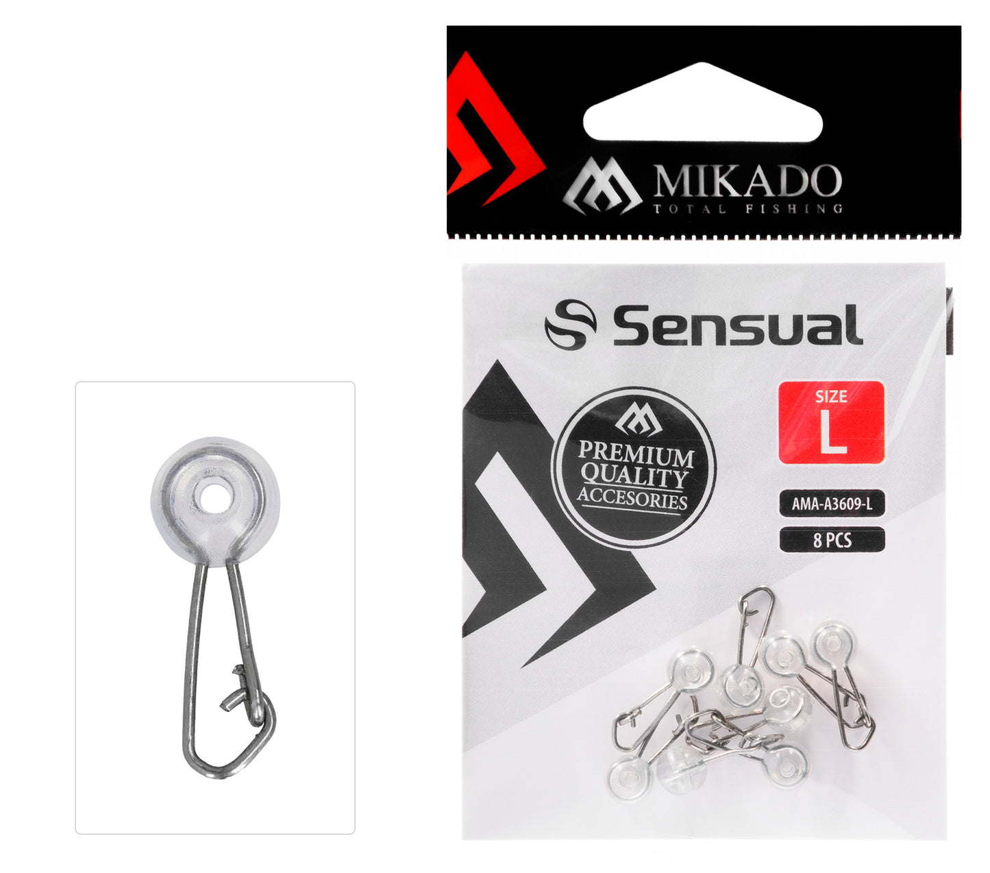 Mikado Fixing System - Snap With Bead - Size L - 8 pcs.