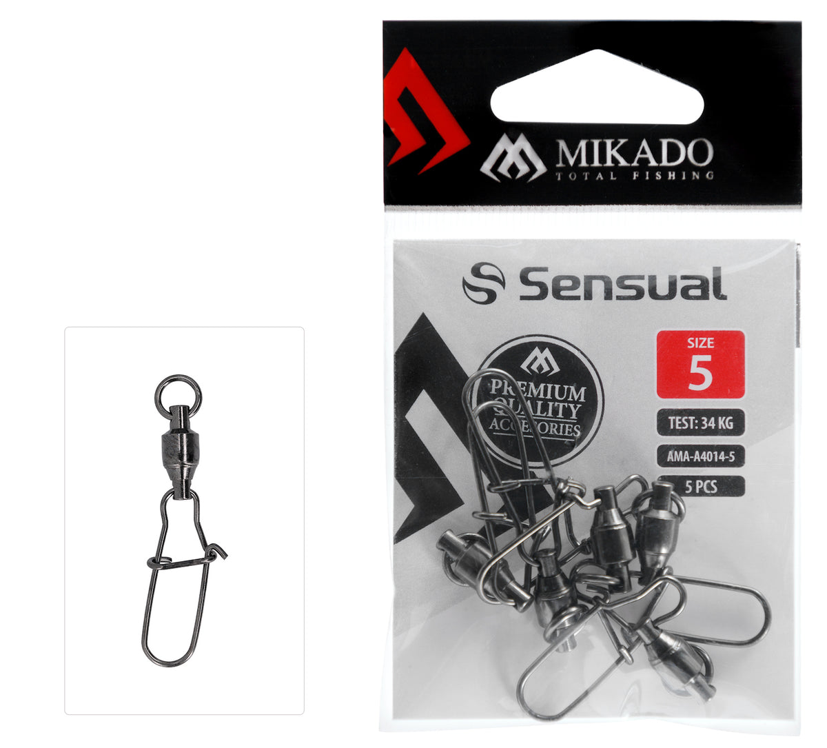 Mikado Kugellagerwirbel - Mit Fastlock Snap NR. 3 Bn - 5 Stk.