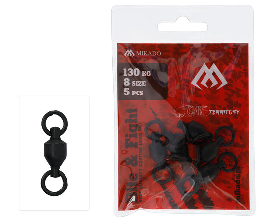 Mikado Kugellagerwirbel - Mit Split Ring NR. - Schwarz Matt