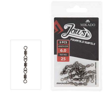 Mikado Wirbel - Jaws Fourfold Swivels - 25kg - 5 Stk.