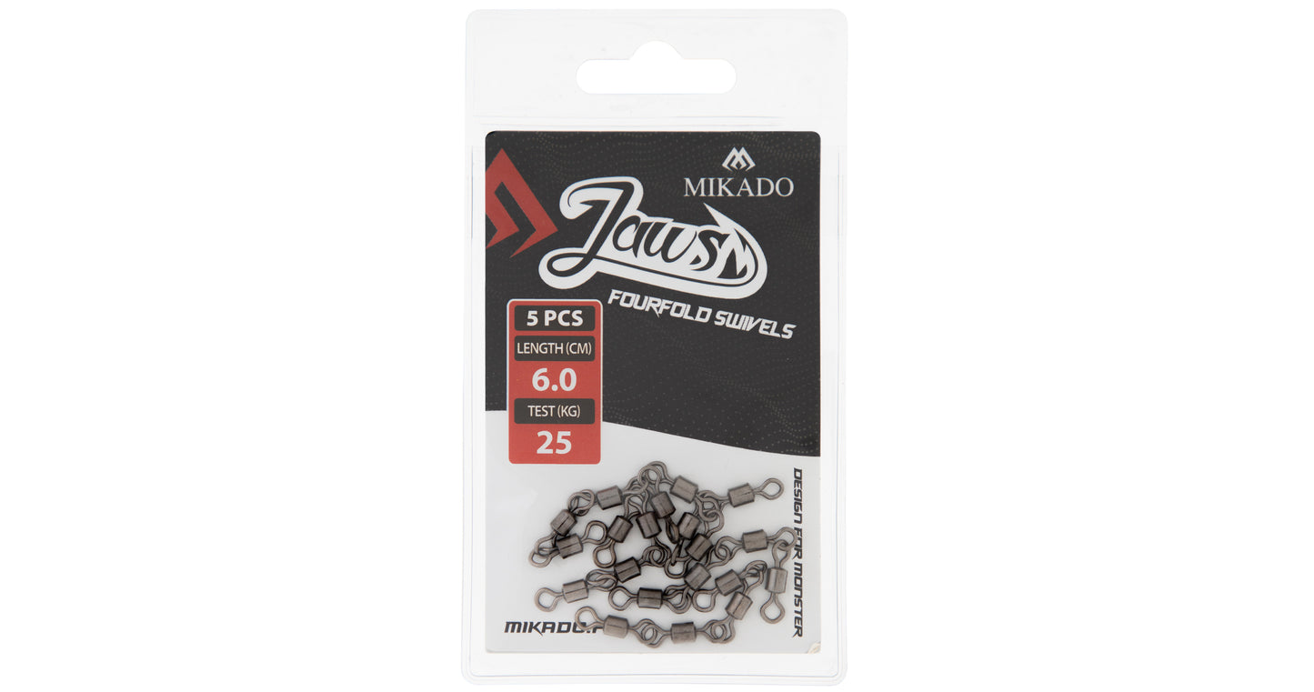 Mikado Wirbel - Jaws Fourfold Swivels - 25kg - 5 Stk.