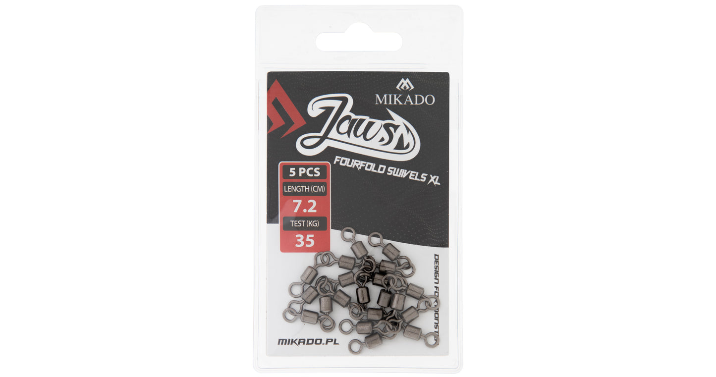 Mikado Wirbel - Jaws Fourfold Swivels Xl - 35kg - 5 Stk.