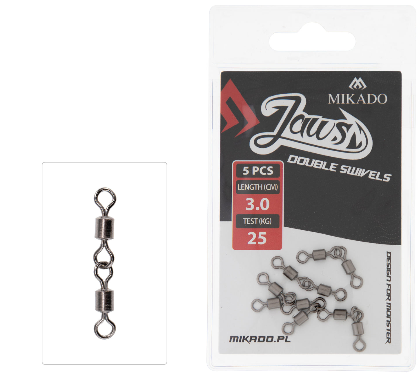 Mikado Wirbel - Jaws Double Swivels - 25kg - 5 Stk.