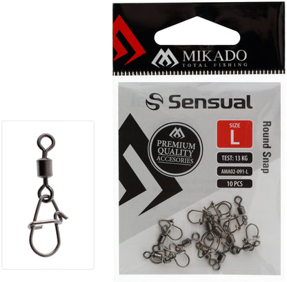 Mikado Snap - Mit Wirbel - Round Snap - Größe Xl - 10 Stk.