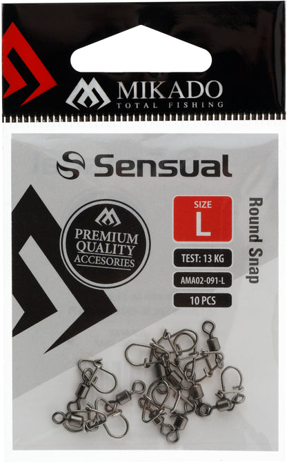 Mikado Snap - Mit Wirbel - Round Snap - Größe Xs - 10 Stk.