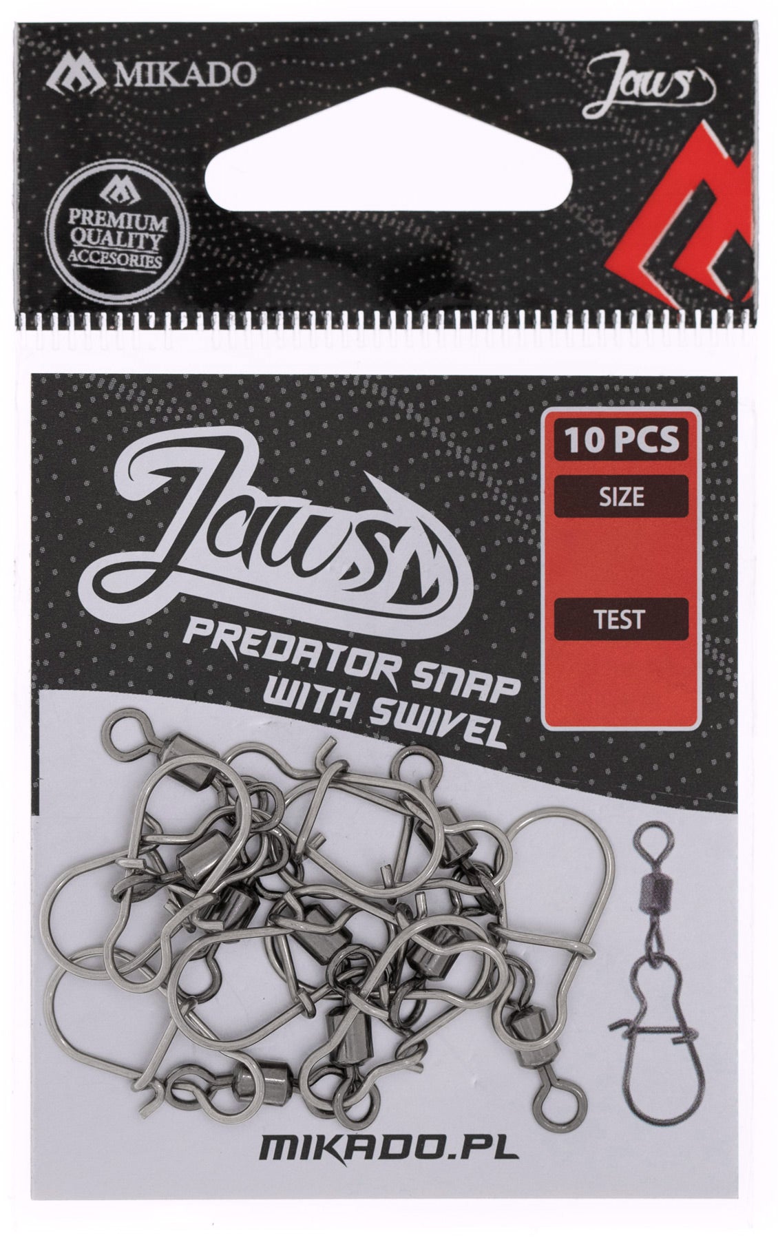 Mikado Snap - Mit Wirbel Jaws Predator Snap Größe Xs - 10 Stk.