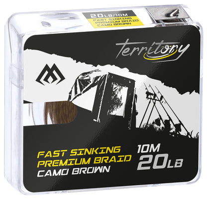 Mikado Geflochtene Vorfachschnur - Fast Sinking Premium Braid - 20lbs/10m - Camo Braun - 1 Stk.