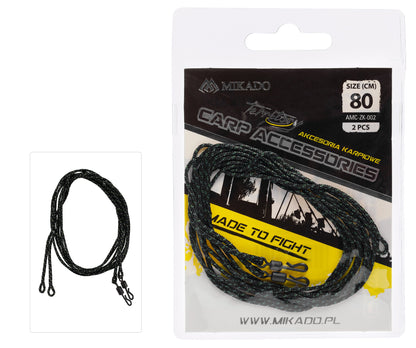 Mikado Leader - Karpfen Set - Leadcore 80CM Mit Schnellwechsel-Wirbel - 2 Stk.