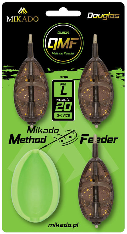 Mikado Feeder - Method Feeder "DOUGLAS" Q.M.F. System L Set - 3x50g + Feeder Form - 1 Satz