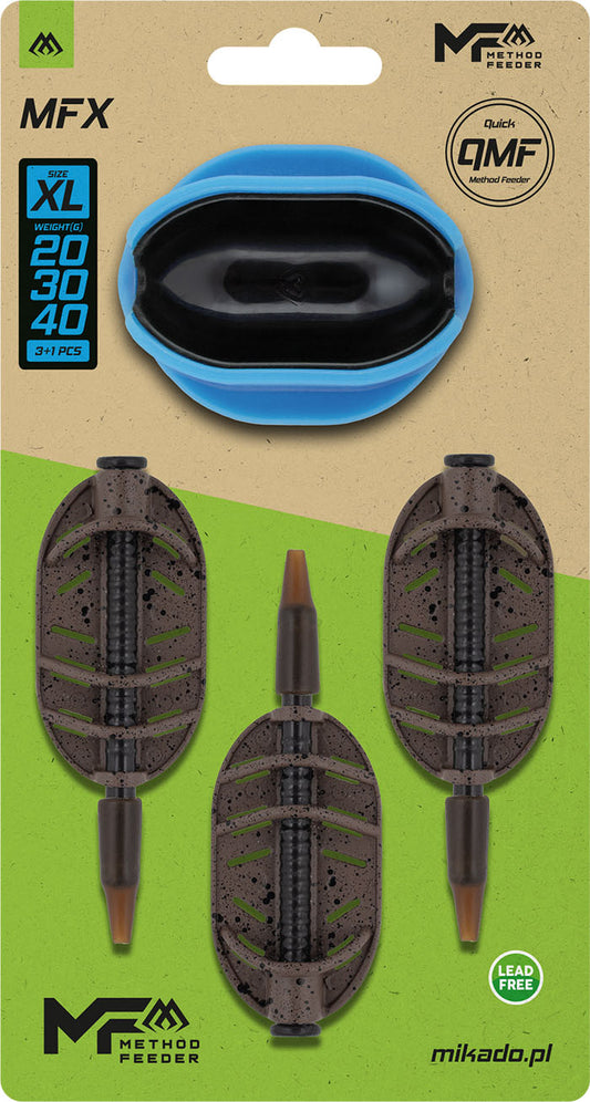 Mikado Feeder - Method Feeder Mfx - Q.M.F. Größe Xl  - Set - 20+30+40g + Feeder Mould - 1 set.
