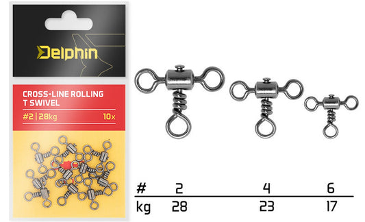 Cross-line rolling T swivel / 10 St.