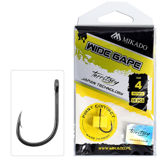 Mikado Haken - Territory - Wide Gape NR. 2 - Teflon Beschichtet - 10 Stk.