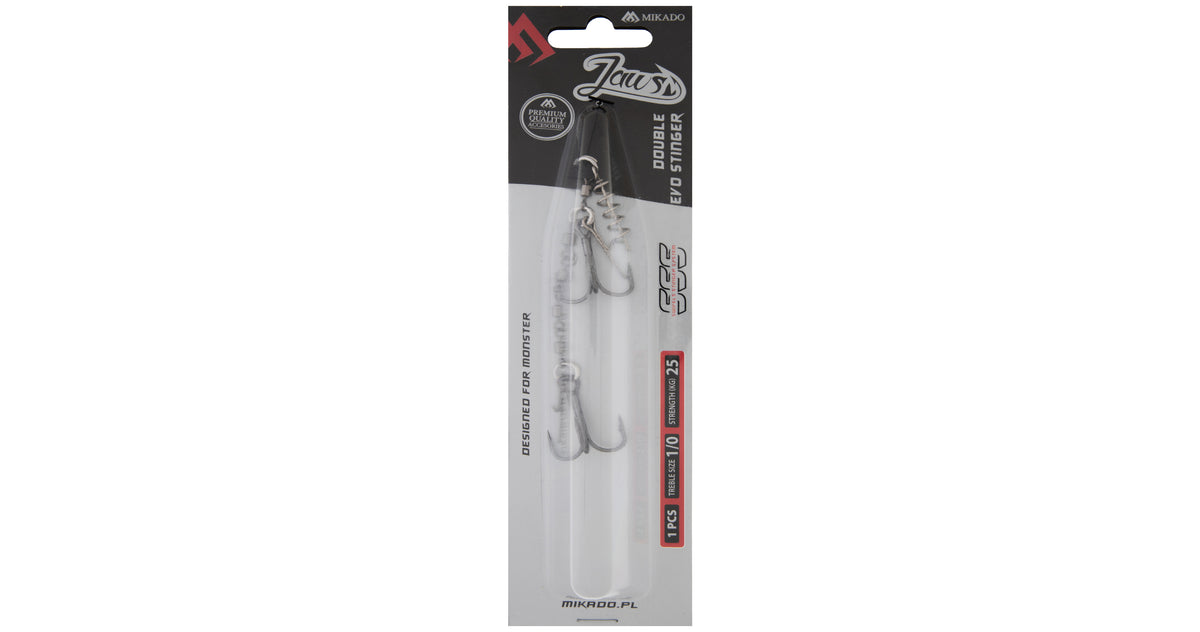 Mikado Stinger - Jaws Double Evo Stinger - 25kg - Drillingshaken NR. 1/0 - 1 Stk.