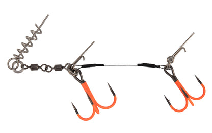 Mikado Stinger - Titan Jaws Double Evo Titanium Xl Uv - 30 Kg - Drillinge 2/0 , 1/0 -  1 STK.